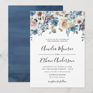 Blühende Schönheit Florale Hochzeitseinladung Einladung