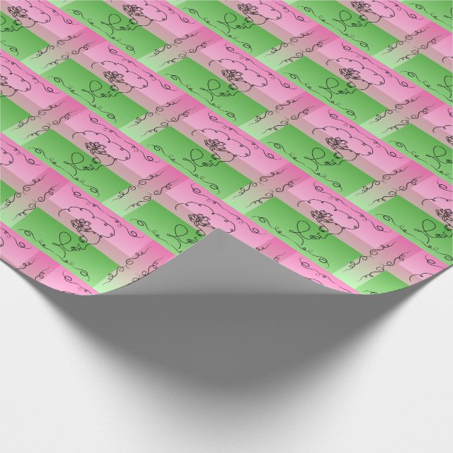 Blühende Schönheit: Roselle Line Kunst-Geschenk Ro Geschenkpapier (Ecke)