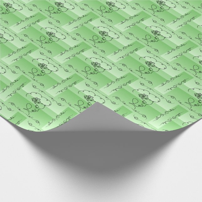 Blühende Schönheit: Sage Line Kunstgeschenk Rolle Geschenkpapier (Ecke)