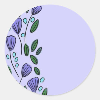 "Blühende Schönheiten: Sammlung von Blumenaufklebe Runder Aufkleber