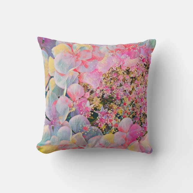 Blühende Sommer-Hydrangea-Blume Kissen (Vorderseite)