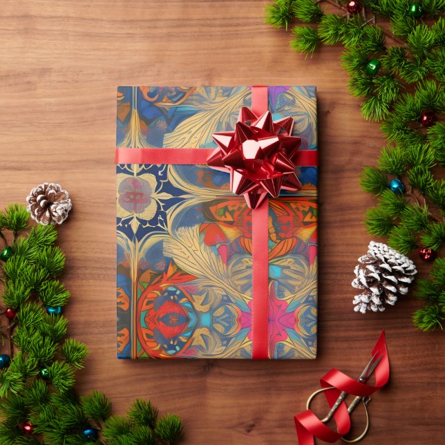 Blühende Stille: Ätherisch rosa Fantasie Kunst Geschenkpapier (Feiertagsgeschenk)