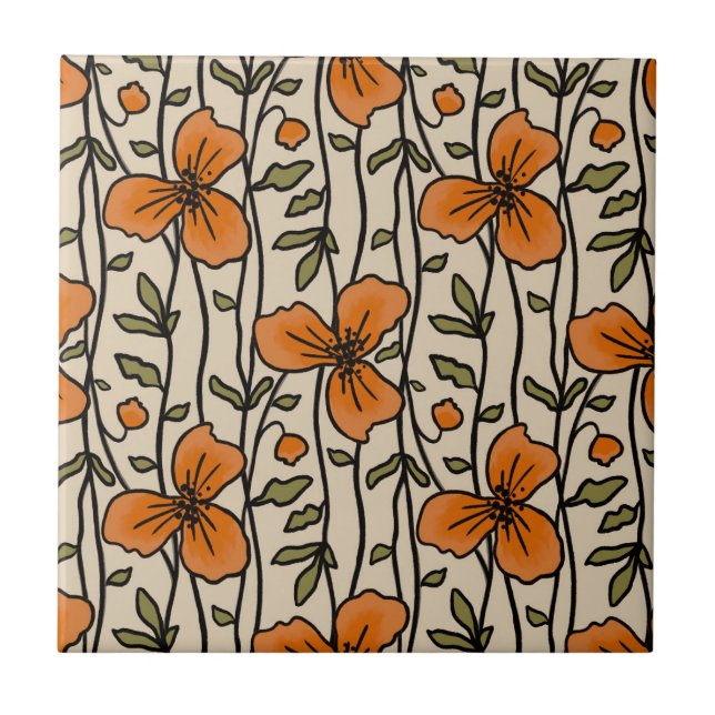 Blühende vertikale Gärten Freuen Orangefarbene Blu Fliese (Vorderseite)