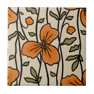 Blühende vertikale Gärten Freuen Orangefarbene Blu Fliese