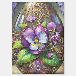 Blühende Vögel Foot Violets Wildblumen Ostereier Magnet