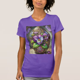 Blühende Vögel Foot Violets Wildblumen Ostereier T-Shirt