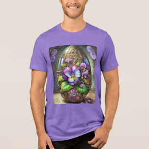 Blühende Vögel Foot Violets Wildblumen Ostereier Tri-Blend Shirt