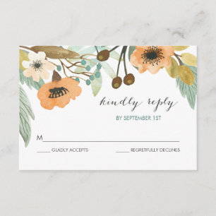 Blühende Wasserfarbenkarte RSVP Karte