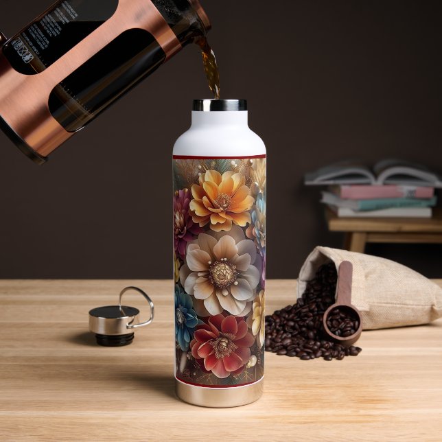 "Blühende Weihnachtsjubelung" Trinkflasche (Kaffee)