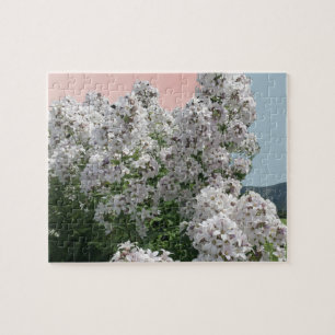 Blühende weiße Blumen Puzzle