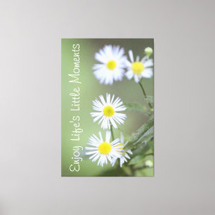 Blühende weiße Wildblumen Leinwanddruck