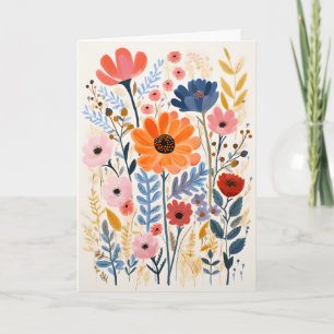 Blühende, welkende, geklappte Blume Karte