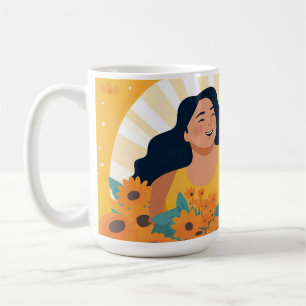 Blühende Widerstandskraft und Freude, Frau und Ret Kaffeetasse