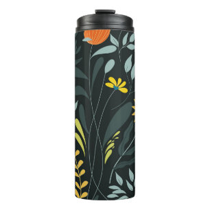 Blühende Wiese Trendy Seamless Design Thermosbecher