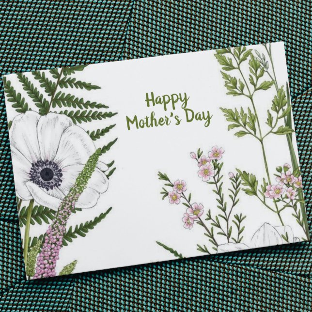 Blühende Wildblume Botanisch Muttertag Karte (Von Creator hochgeladen)