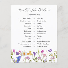 Blühende Wildblume würde sie eher spielen