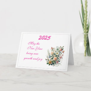 Blühende Wünsche für 2025 Gedeckte Grußkarte Karte
