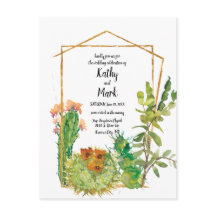 Blühende Wüstenkaktus Geometrische Hochzeit