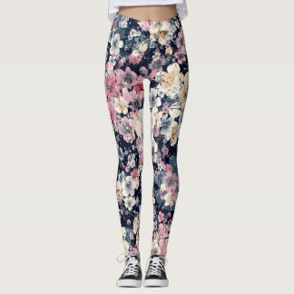 Blühende Zweige: nahtloses Wasserfarbmuster Leggings