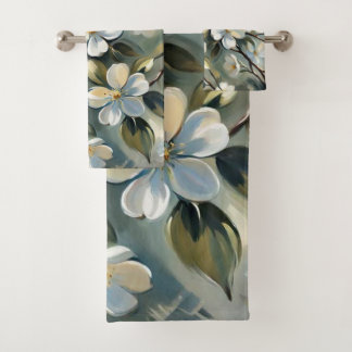 Blühende Zweigstelle 4 Badetücher Badhandtuch Set