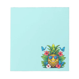 Blühender Ananas-Schmetterling-Hibiskus Notizblock