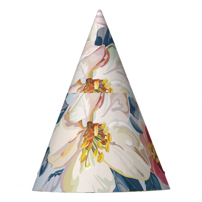 Blühender Apfelbaum, Eleganzmuster. Partyhütchen (Vorderseite)