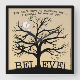 Blühender Baum Quadratische Wanduhr