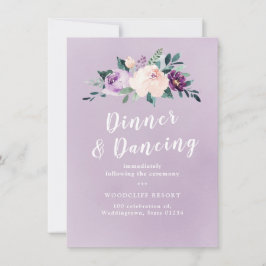 Blühender botanischer lila blumenreicher Empfang Einladung