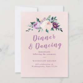 Blühender botanischer lila blumenreicher Empfang Einladung