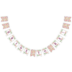 Blühender Chic Florale Braut zum Junggesellinnenab Wimpelkette