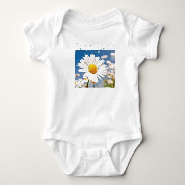 Blühender Daisy Baby Bodysuit. Strampler (Vorderseite)