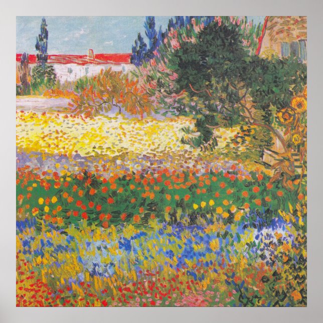 Blühender Garten 1888 von Vincent Van Gogh Poster (Vorne)