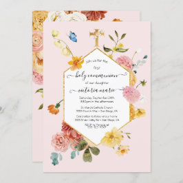 Blühender Garten Blumen Licht & Luft 1. Kommunion Einladung