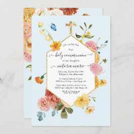 Blühender Garten Blumen Licht & Luft 1. Kommunion Einladung