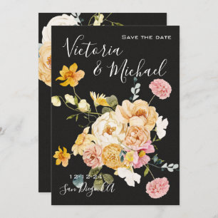 Blühender Garten Blumendark & Moody Save the Date Einladung