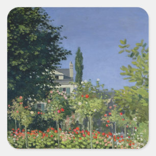Blühender Garten Claude Monets   bei Quadratischer Aufkleber