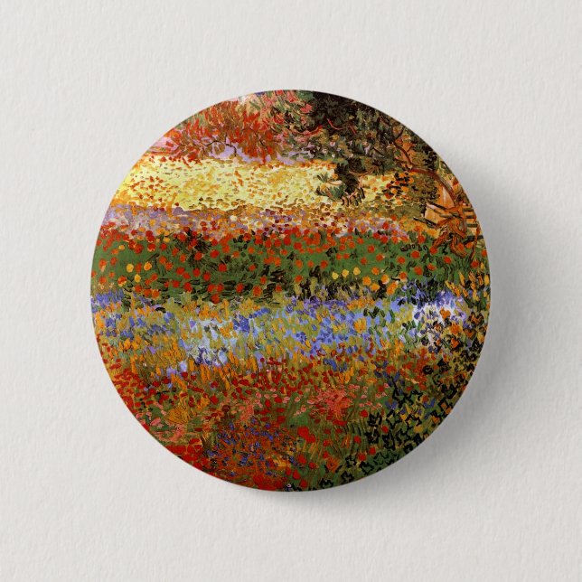 Blühender Garten (F430) Van Gogh Fine Art Button (Vorderseite)