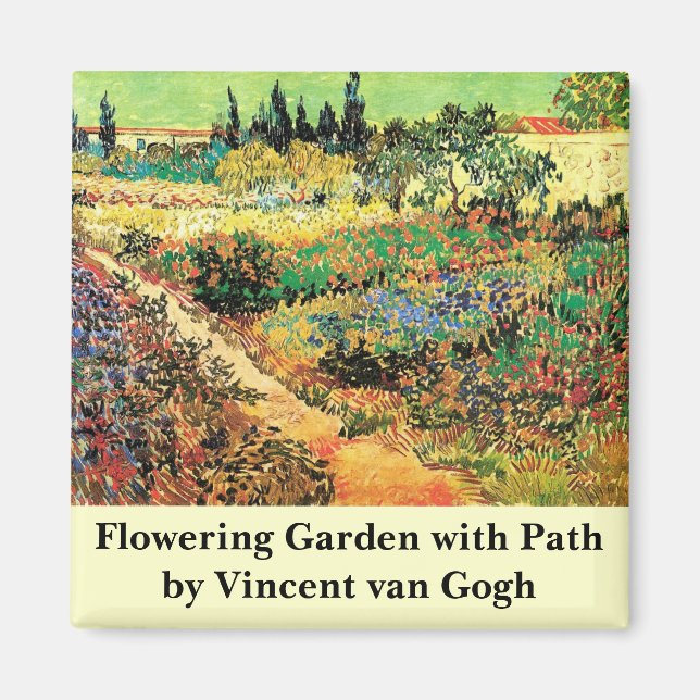 Blühender Garten mit Pfad durch Vincent van Gogh Magnet (Vorne)