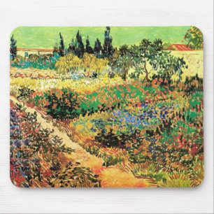 Blühender Garten mit Pfad durch Vincent van Gogh Mousepad