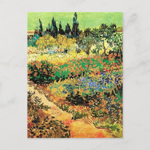 Blühender Garten mit Pfad durch Vincent van Gogh Postkarte