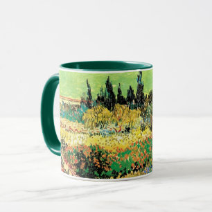 Blühender Garten mit Pfad durch Vincent van Gogh Tasse
