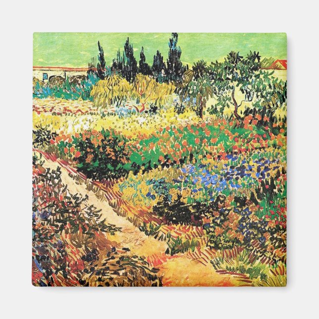 Blühender Garten mit Pfad, Vincent van Gogh Magnet (Vorne)