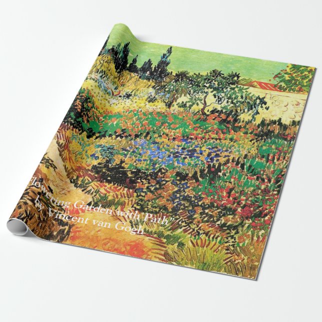 Blühender Garten mit Pfad von Vincent van Gogh. Geschenkpapier (Ungerollt)