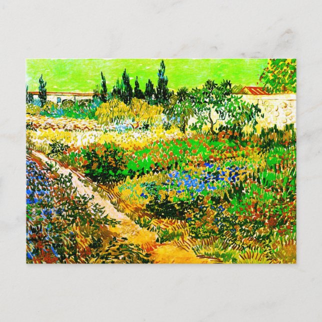 Blühender Garten mit Weg-Van- Goghschöner Kunst Postkarte (Vorderseite)
