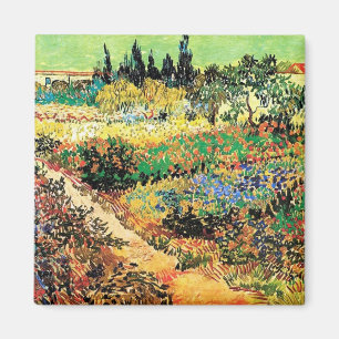 Blühender Garten mit Weg, Vincent van Gogh Magnet