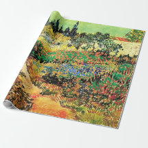 Blühender Garten mit Weg von Vincent van Gogh.