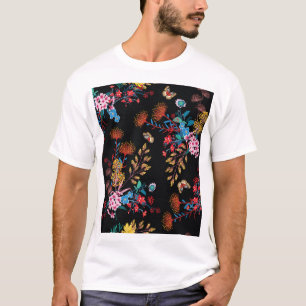 Blühender Garten Schmetterlinge Liberty Stil T-Shirt