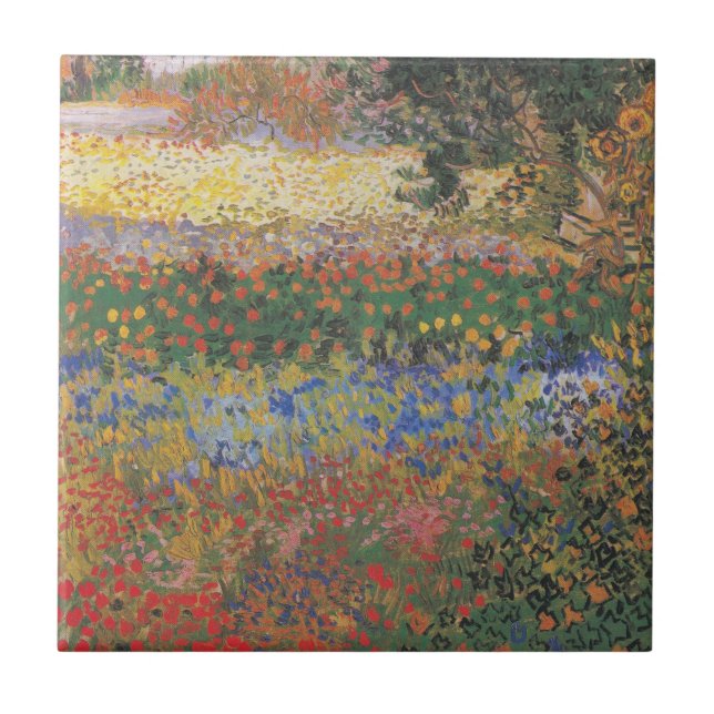 Blühender Garten - Vincent van Gogh Fliese (Vorderseite)