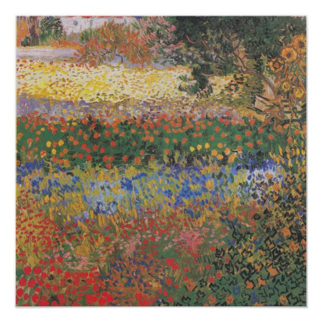 Blühender Garten - Vincent van Gogh Poster (Vorderseite)