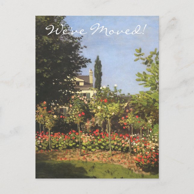 Blühender Garten von Claude Monet Adressenänderung Ankündigungspostkarte (Vorderseite)